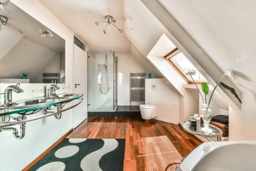 baño, elegancia, diseño, decoración