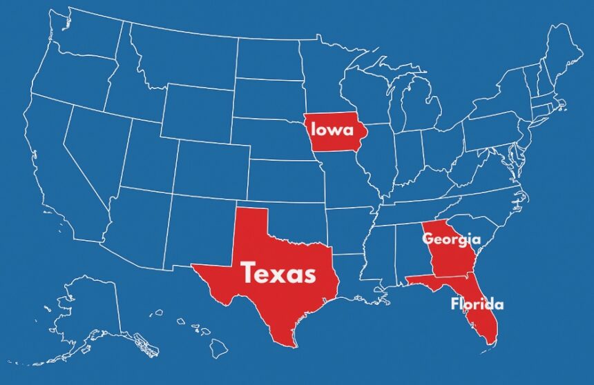 leyes contra los inmigrantes, Texas, Georgia, Florida, Iowa, estados contra inmigrantes