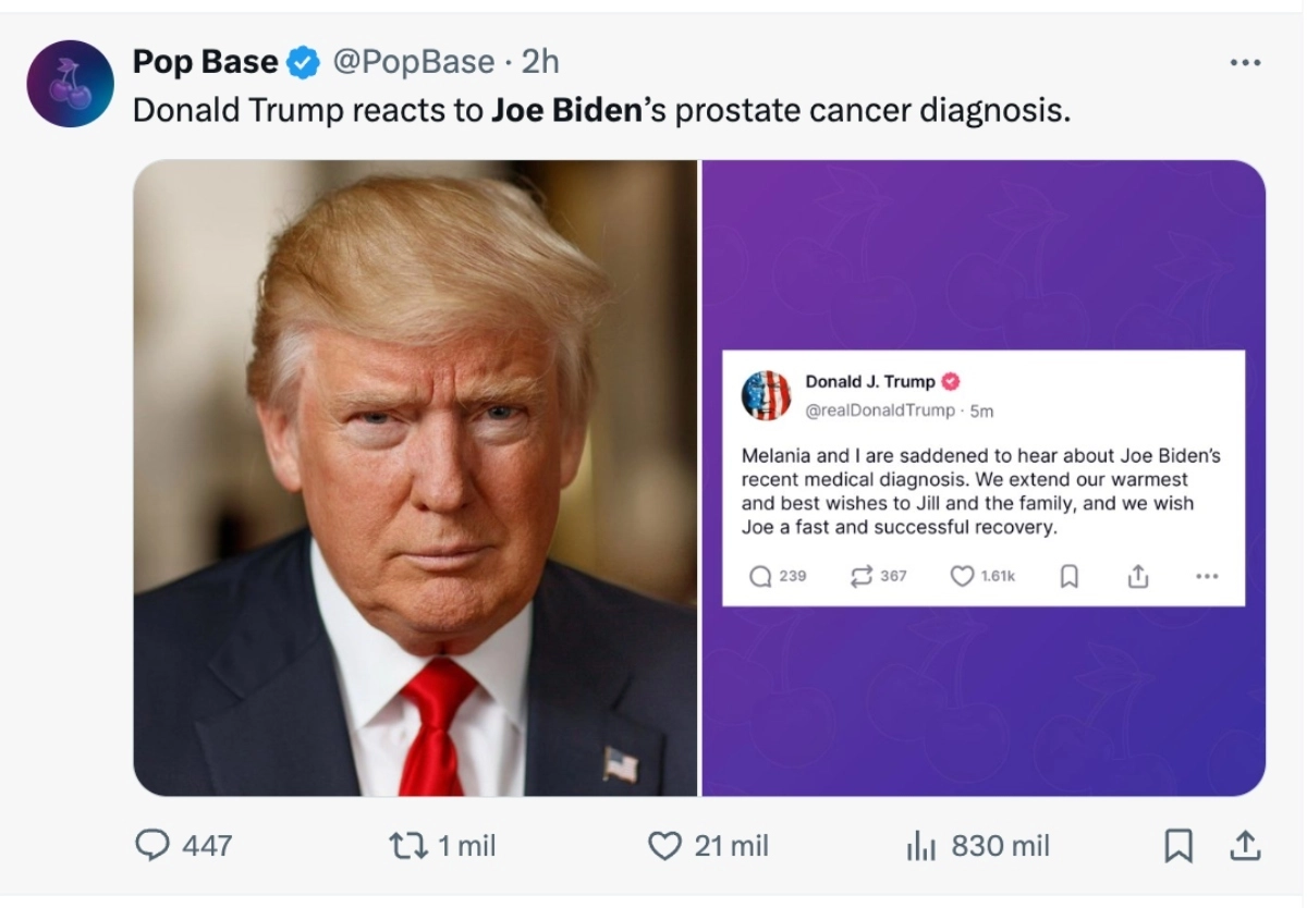 Trump mensaje Biden cáncer, Trump mensaje Biden, Biden cáncer, Biden, QuéOnnda