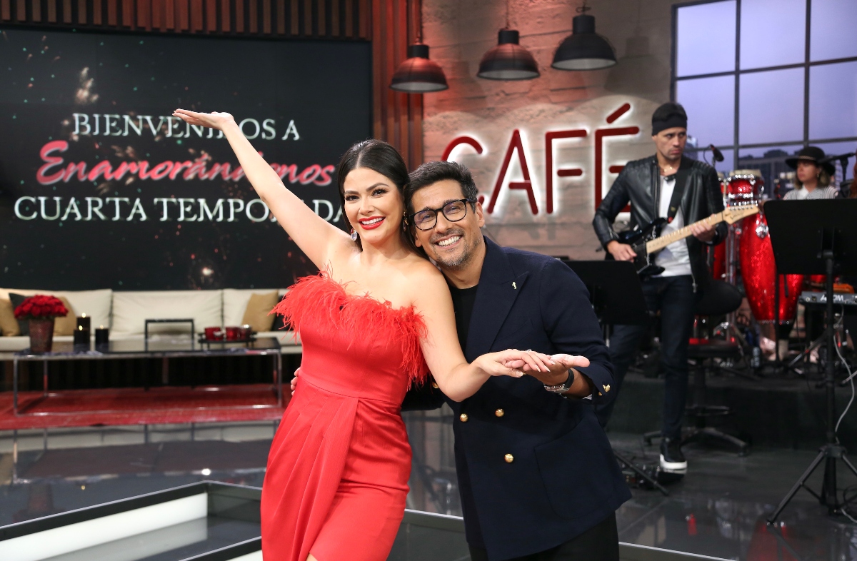 Ana Patricia Gámez, Rafael Araneda, presentadores de Enamorándonos USA, reality show, QuéOnnda