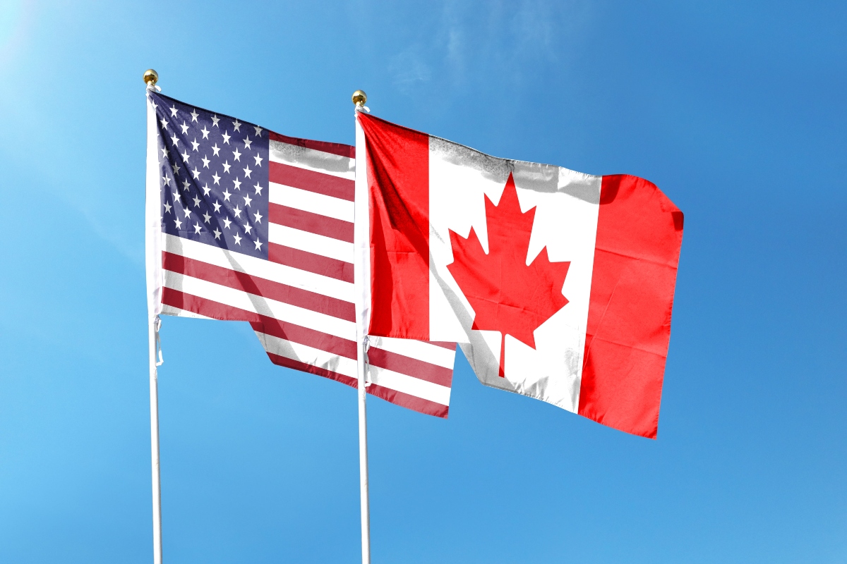 Canada, USA, flag, border
