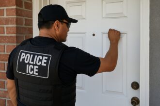 ICE sin orden judicial, agente de ICE, agente de ICE tocando la puerta, Inmigración, QuéOnnda