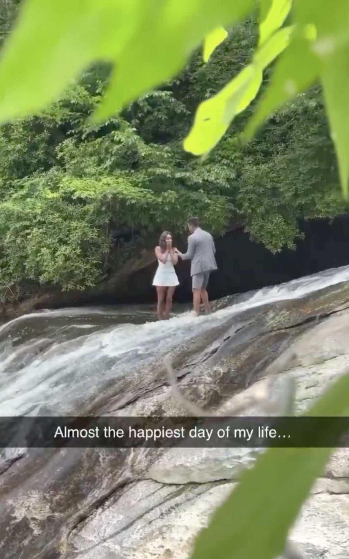waterfall, bride, marriage