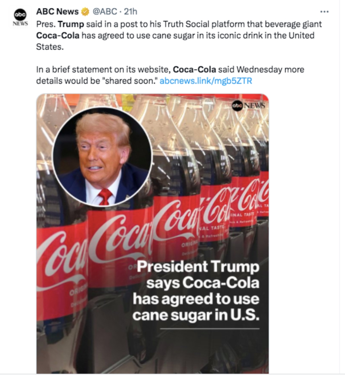 Coca Cola, Trump, economy