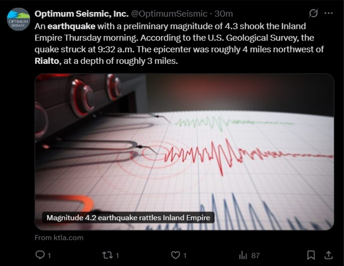 Rialto earthquake