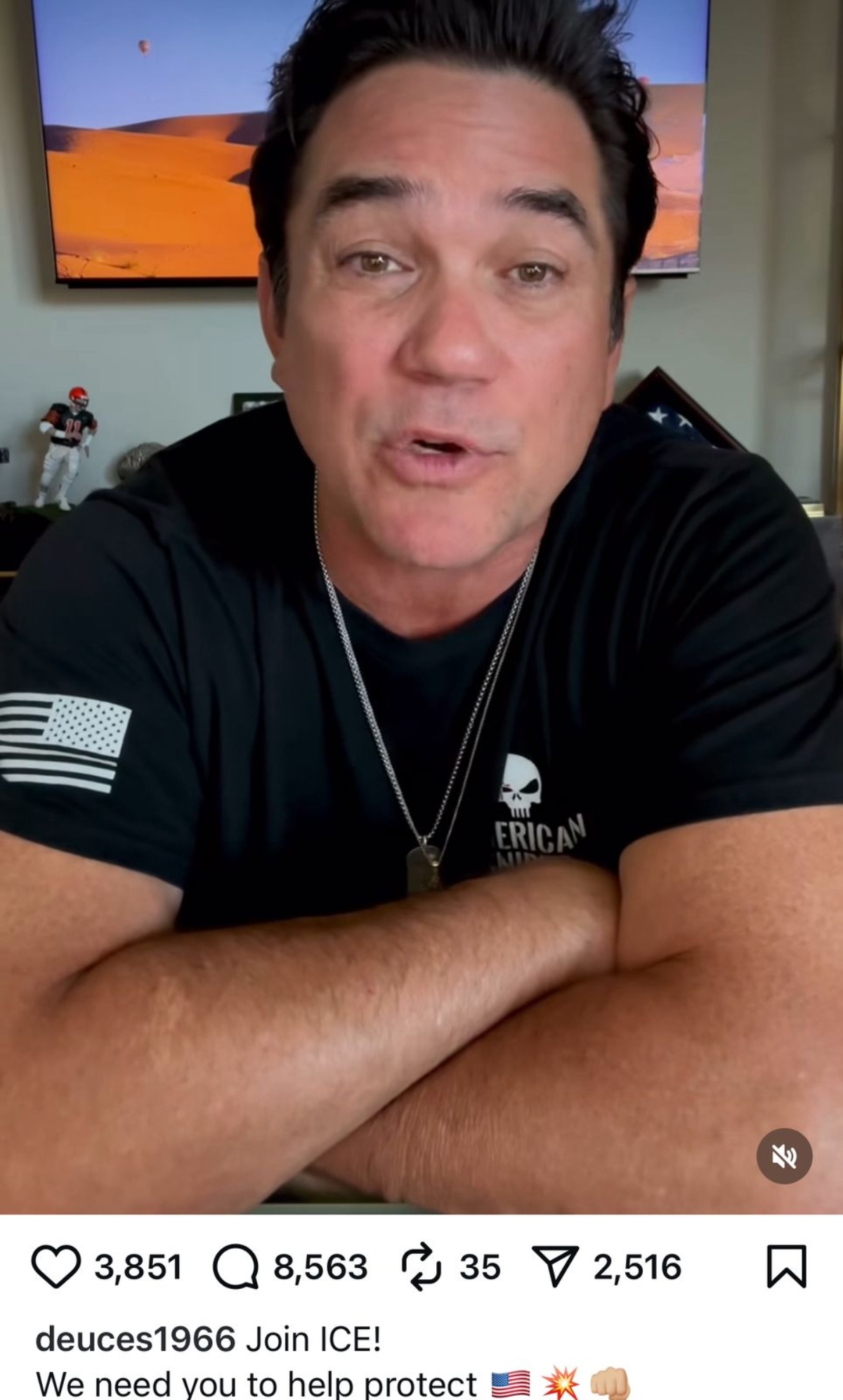 Dean Cain, actor, ICE