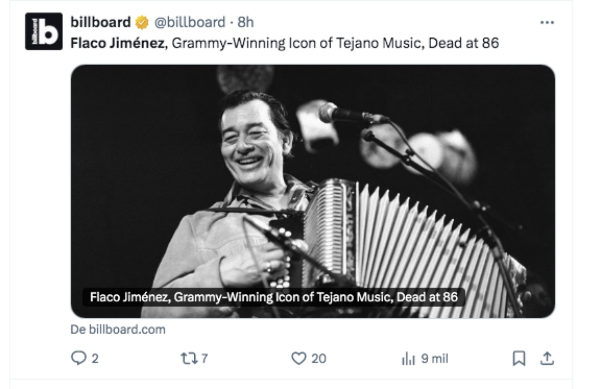 Flaco Jiménez, música, entretenimiento