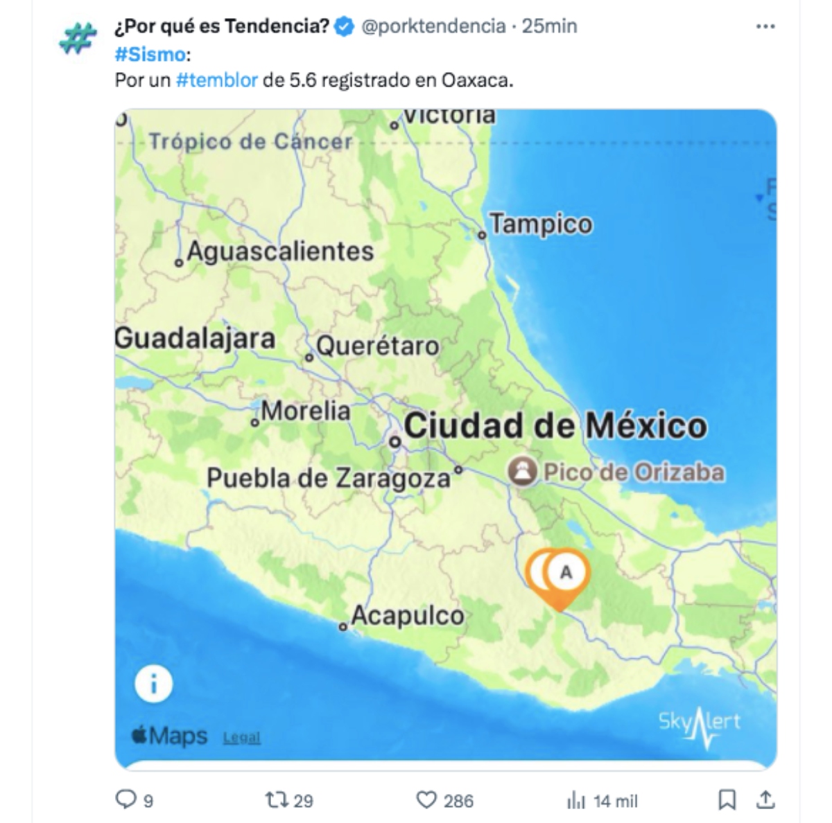 Sismo, México, trending