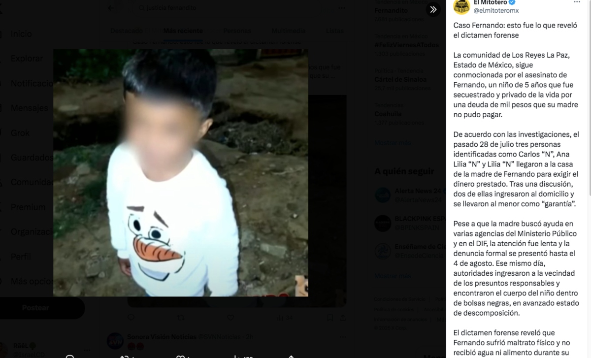 Fernandito, crimen, asesinato