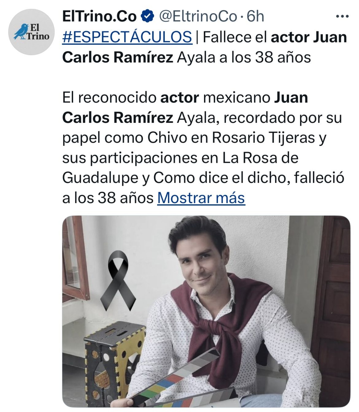 Juan Carlos Ramirez, bereavement, television