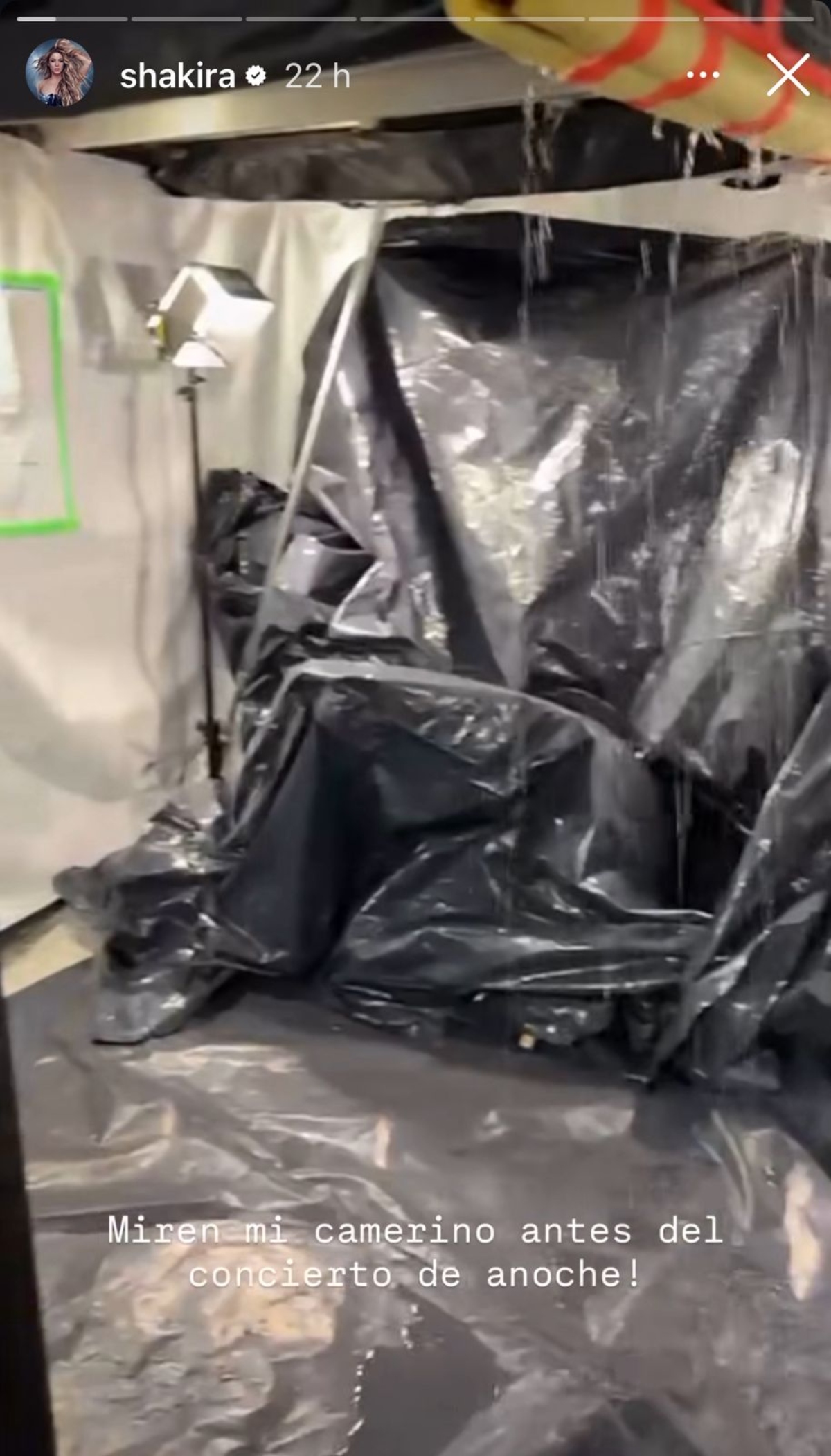 Shakira, camerino, entretenimiento
