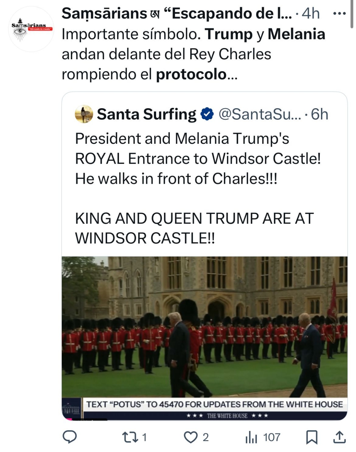 Melania Trump, realeza británica