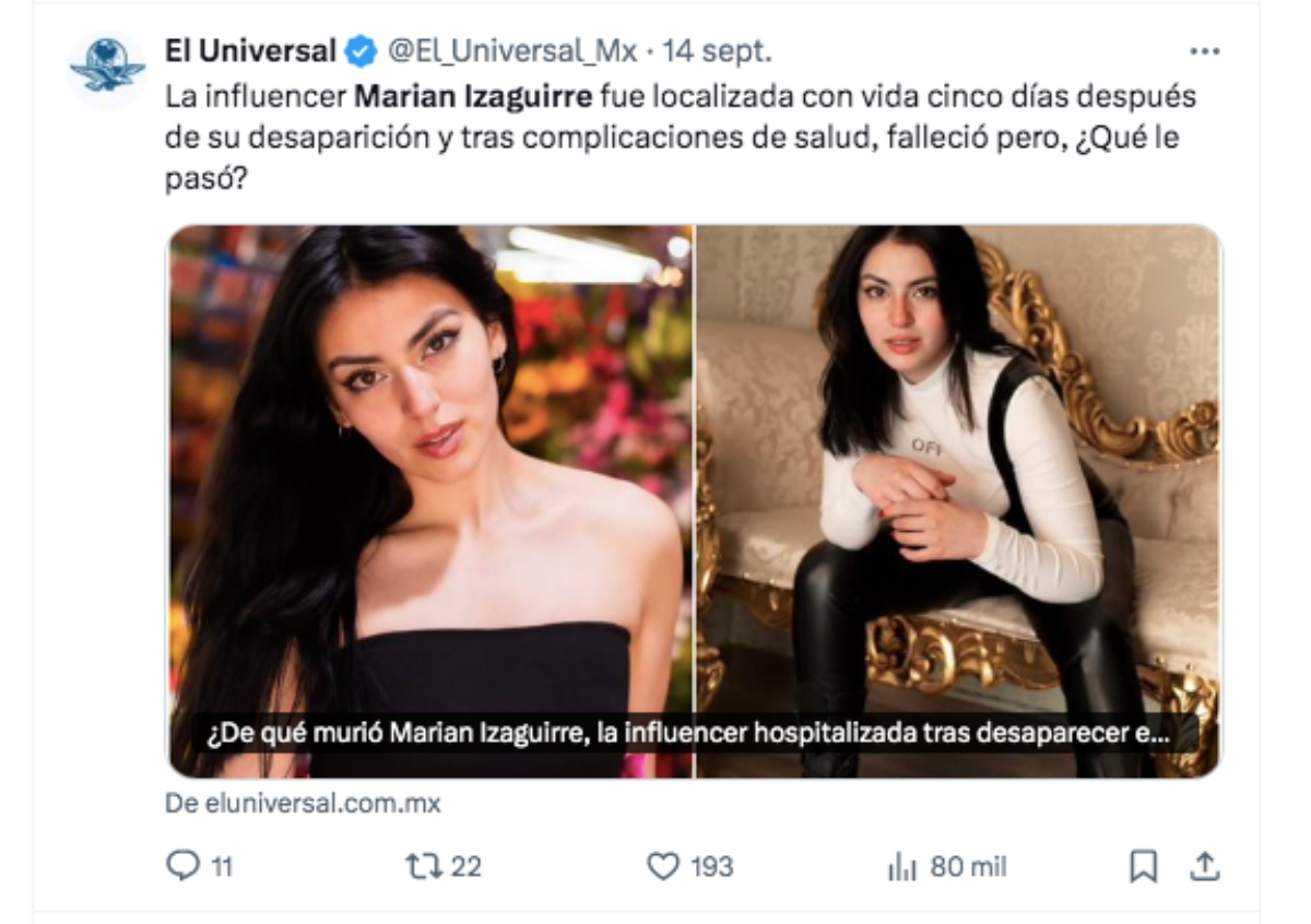 Marian Izaguirre, influencer