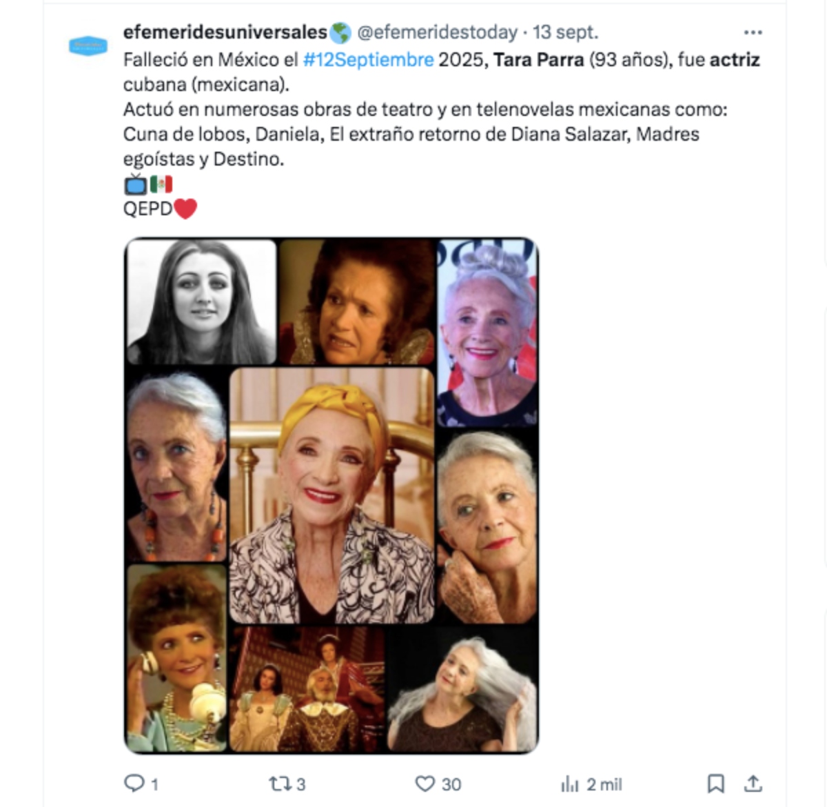 Tara Parra, actriz