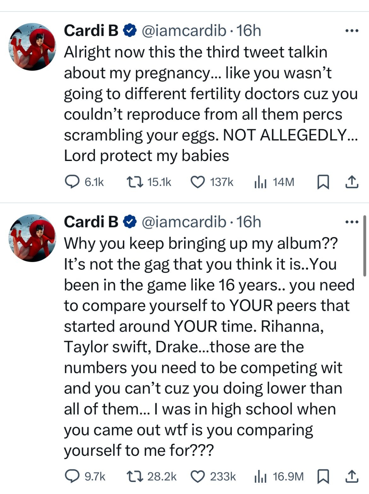 Cardi B, Nicki Minaj, música