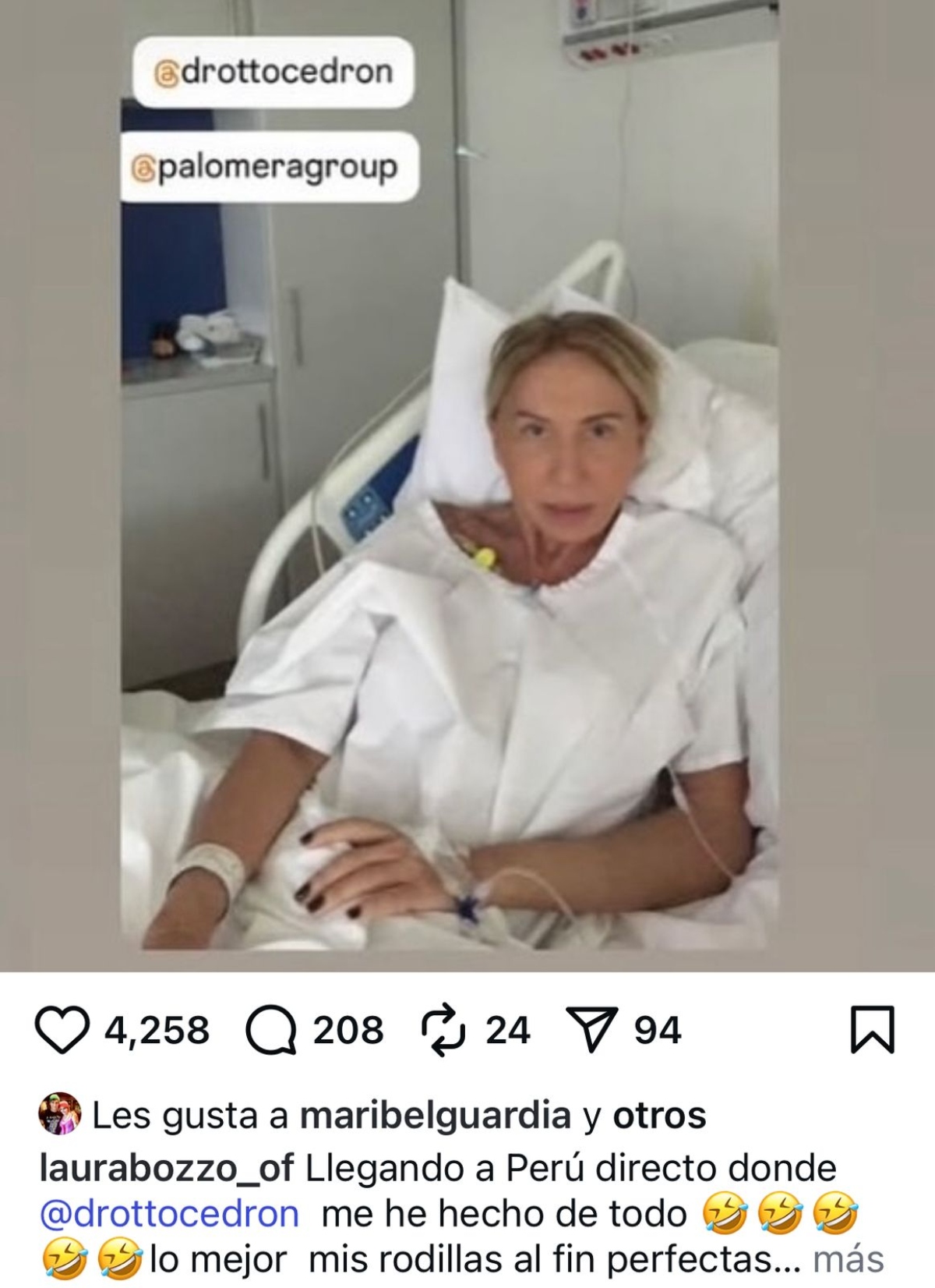 Laura Bozzo, hospital