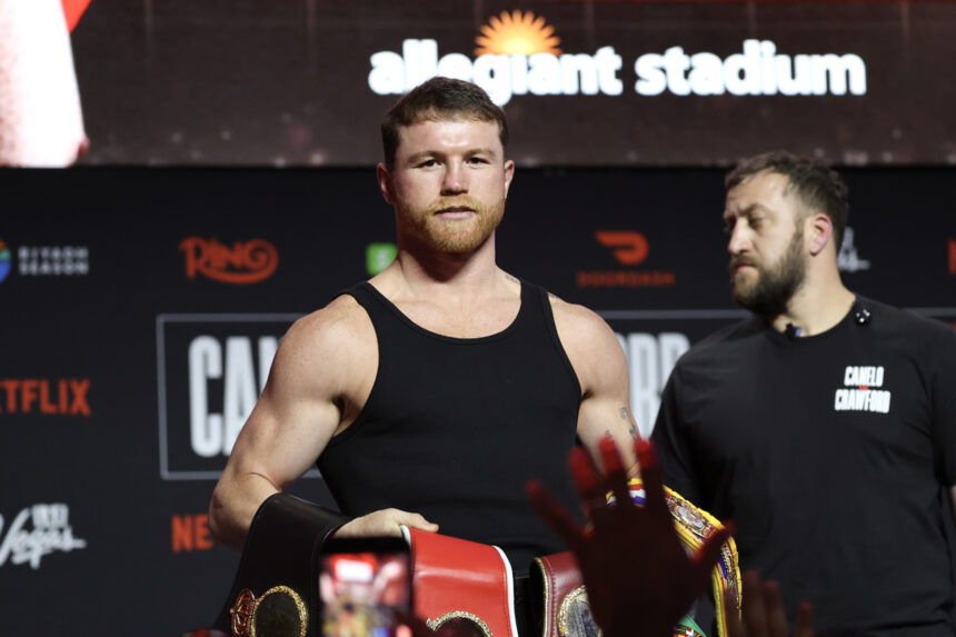 pelea Canelo sin himno, Himno Nacional Mexicano, Himno pelea Canelo, Canelo Vs Crawford, QuéOnnda