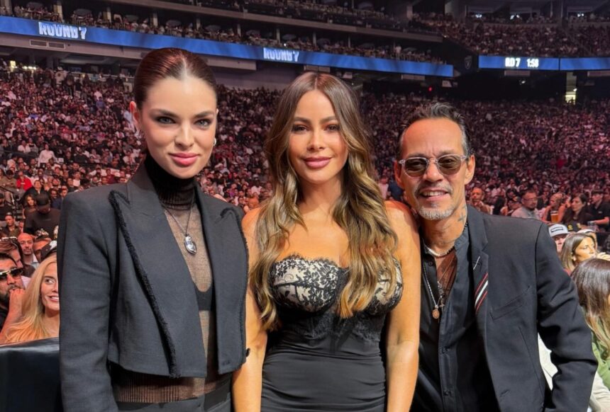 famosos en pelea del Canelo, Sofía Vergara, Marc Anthony, Nadia Ferreira, QuéOnnda