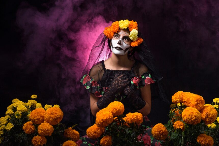 cempasúchil, cempasúchil, flor de muertos, Day of the Dead, Catrina, QuéOnnda
