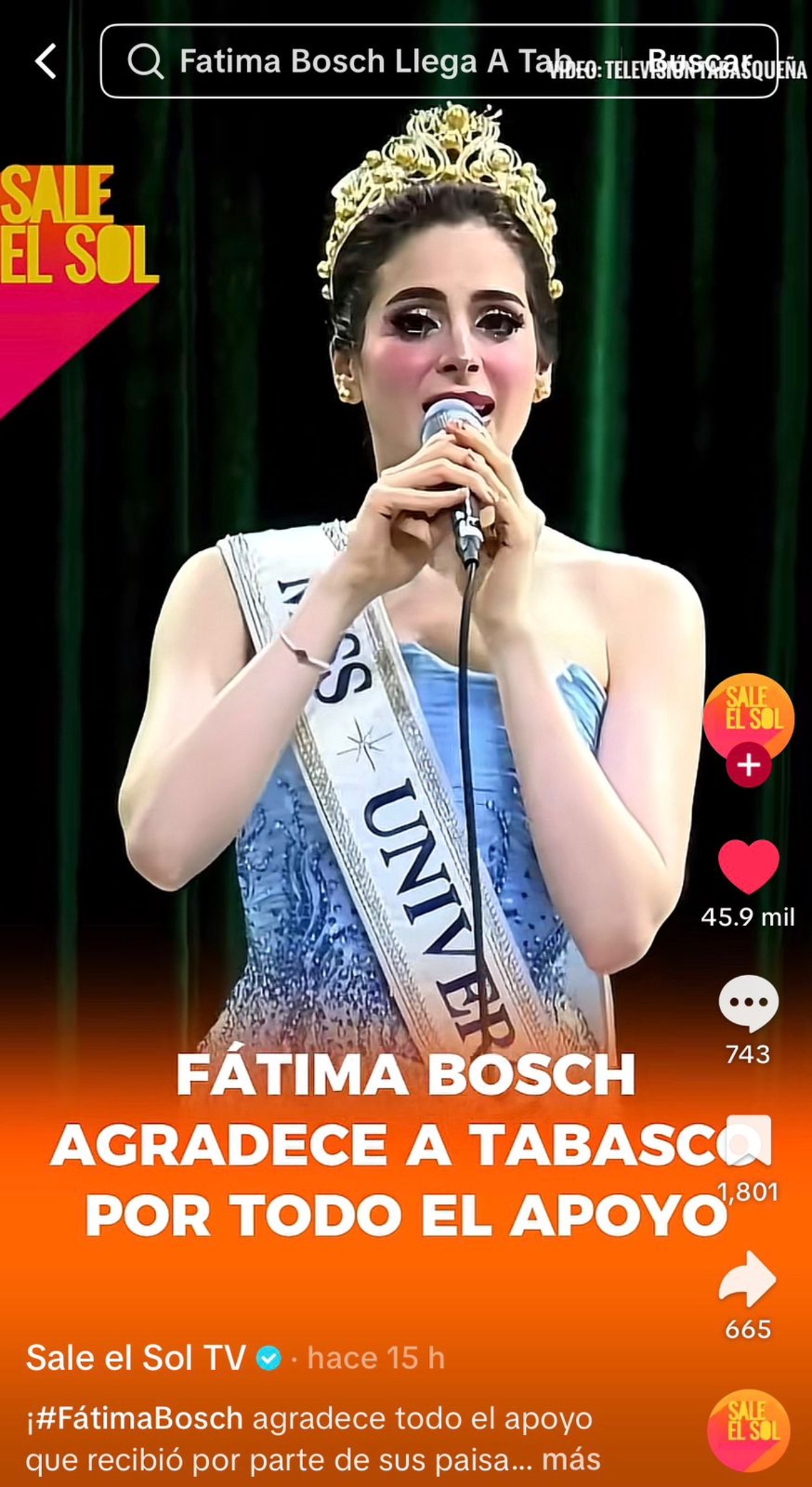 Fátima Bosch, Miss Universe