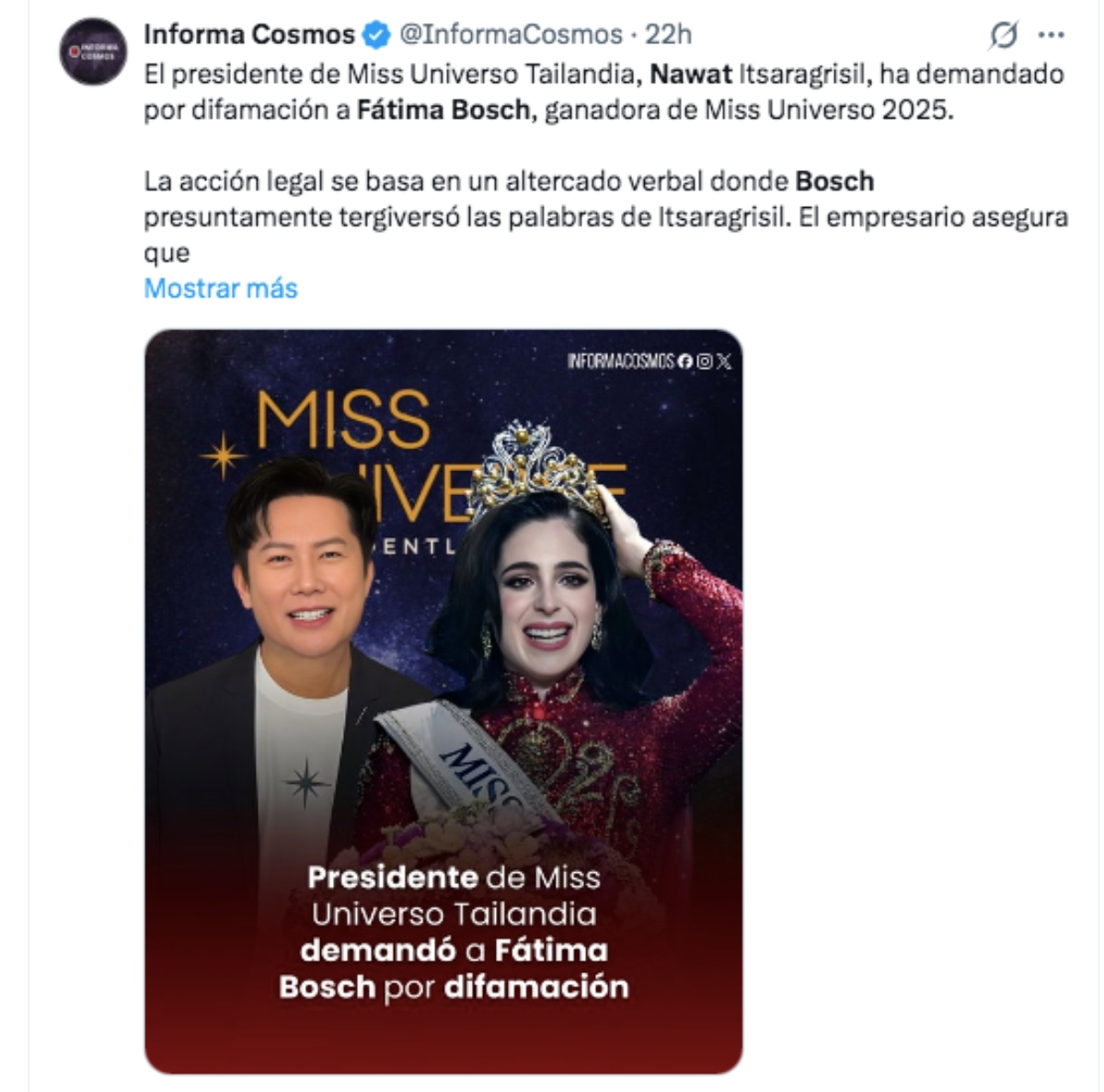 Miss Universo, Fátima Bosch