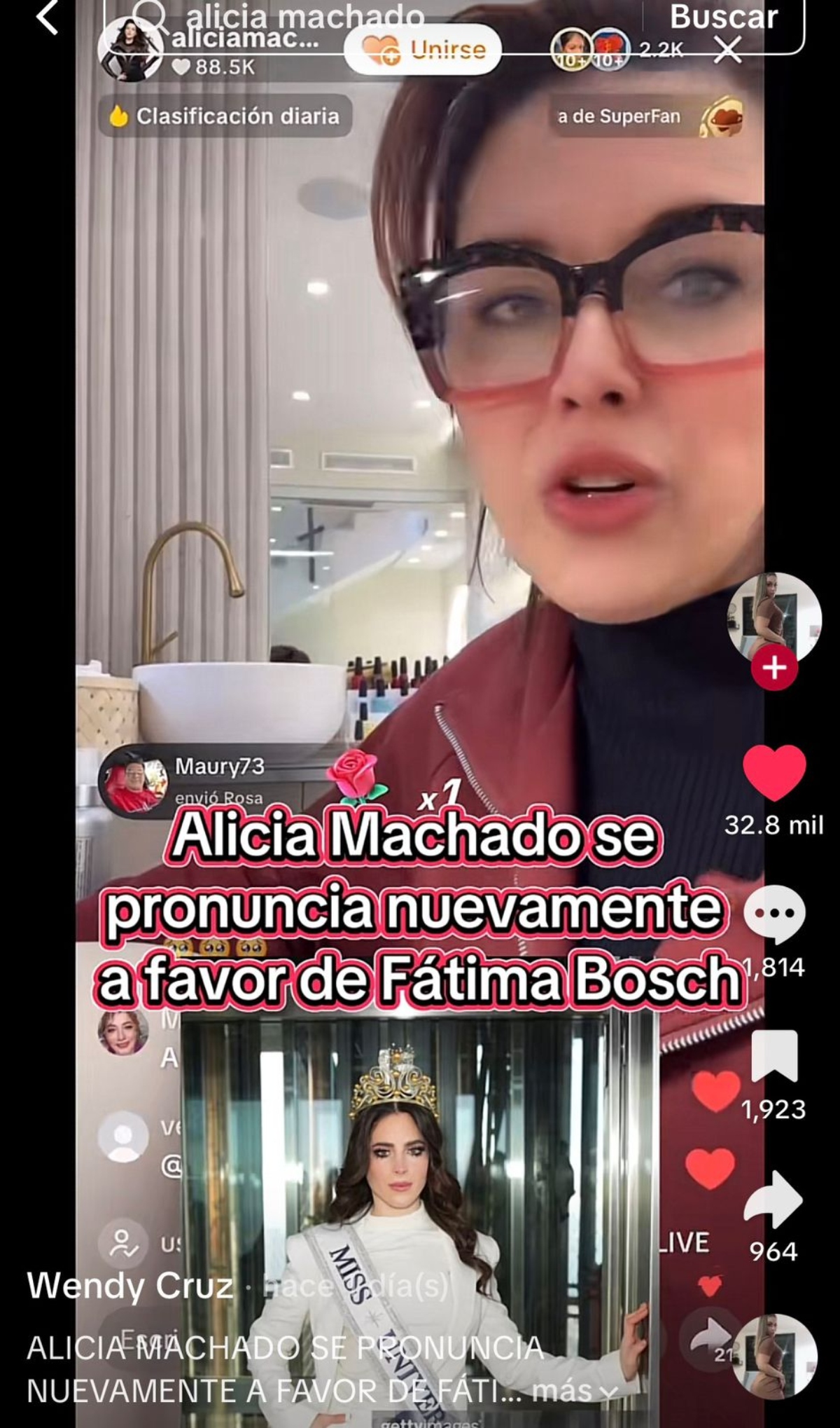 Alicia Machado, Fátima Bosch