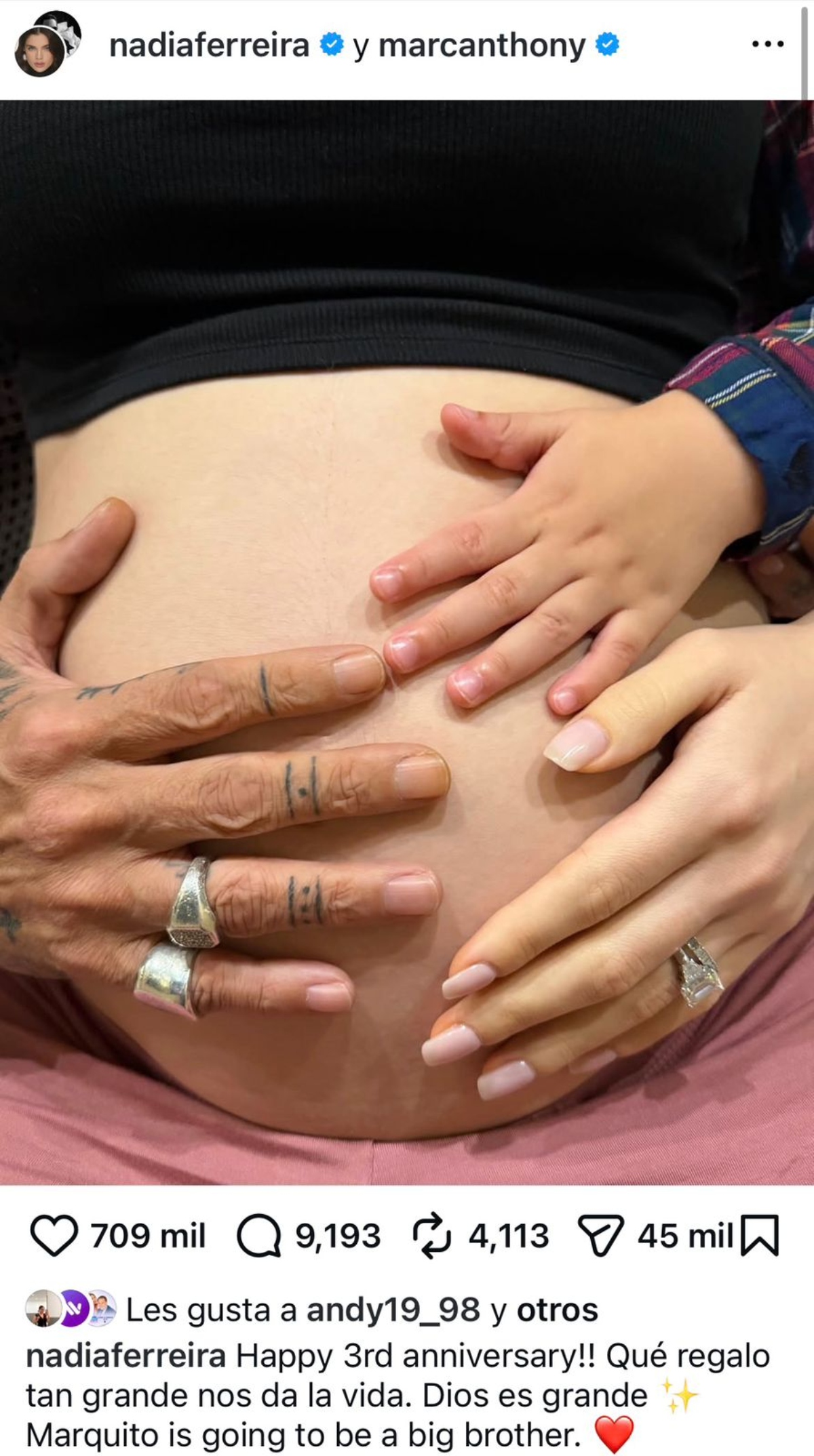 Nadia Ferreira, Marc Anthony