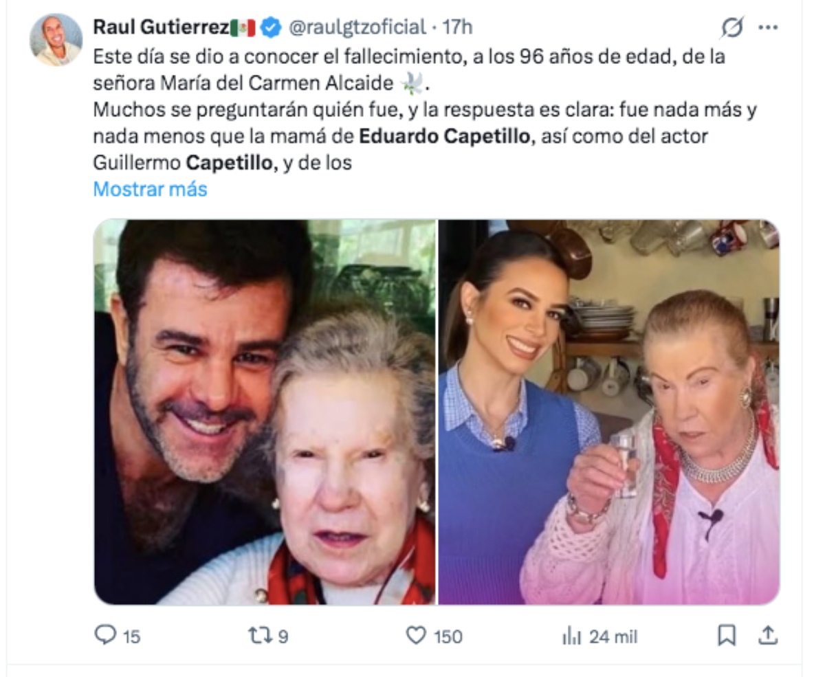 Eduardo Capetillo, mourning