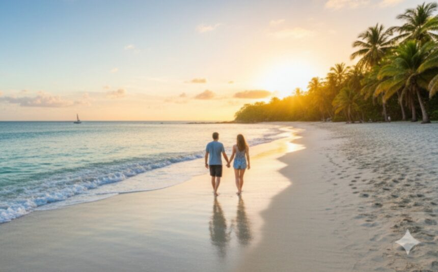 Costa Rica en 7 días, Costa Rica, playa, pareja en la playa, atardecer en la playa, QuéOnnda