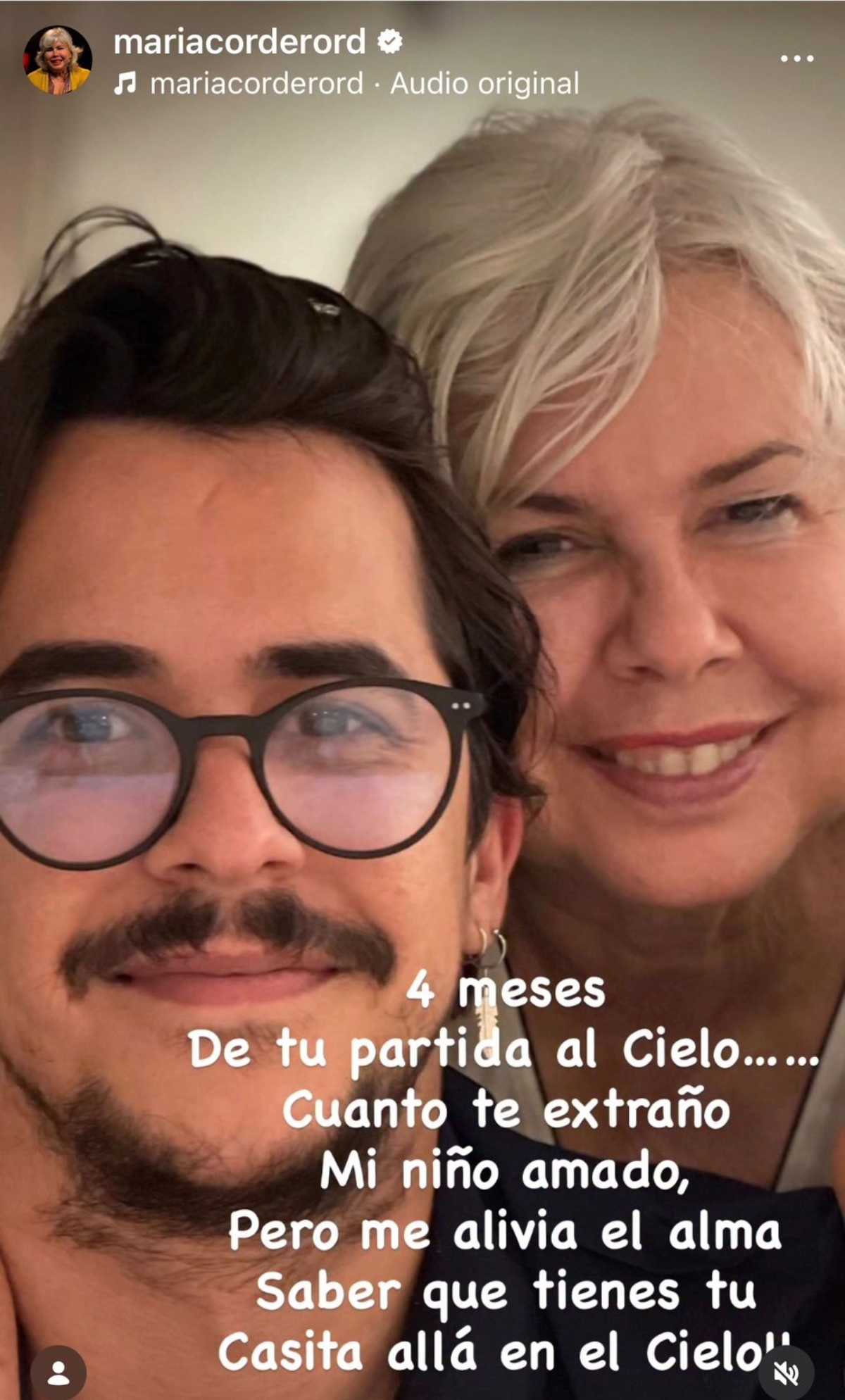 María Cordero, accidente hijo