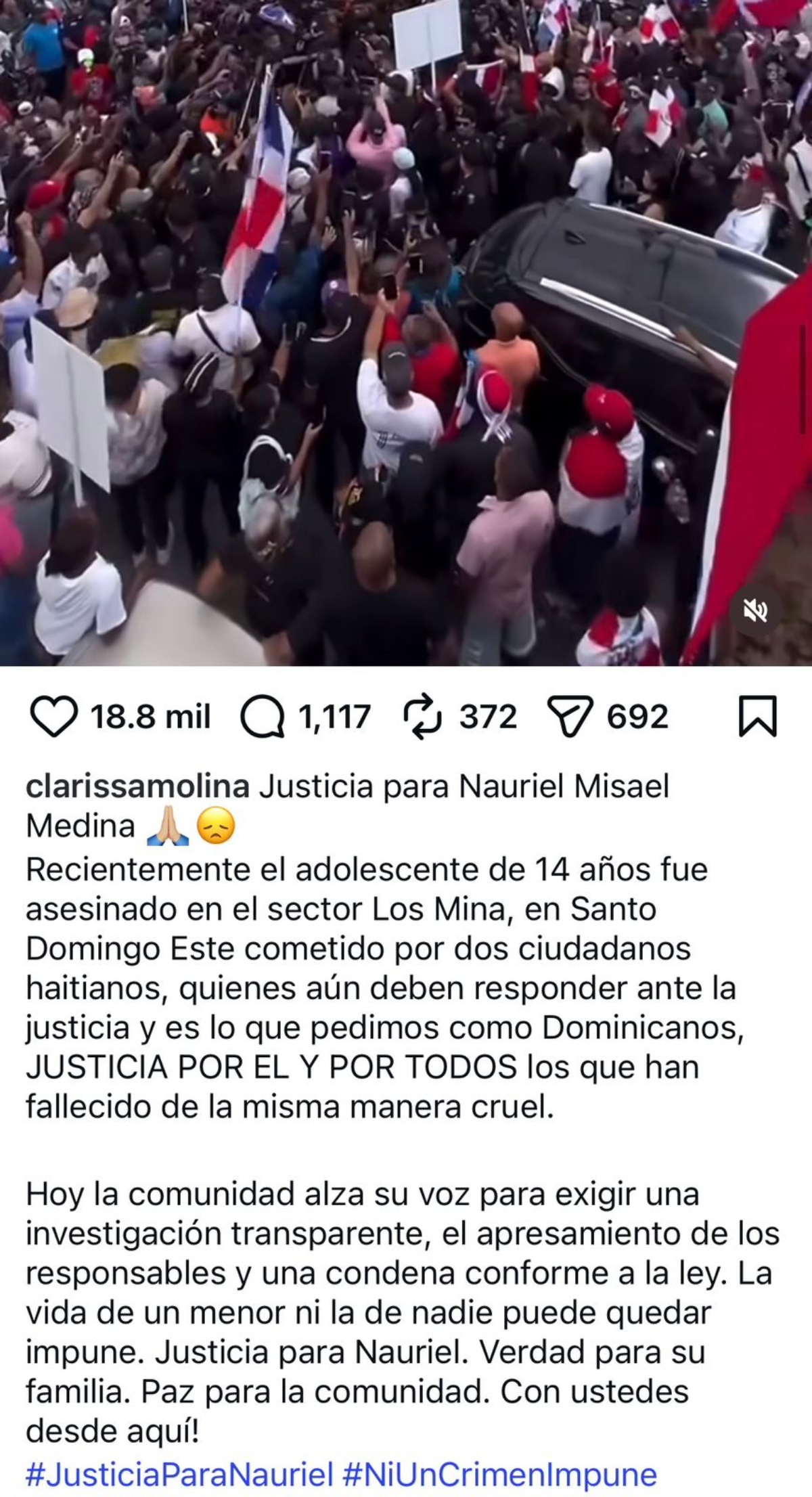 Nauriel Misael Medina, Clarissa Molina Justice