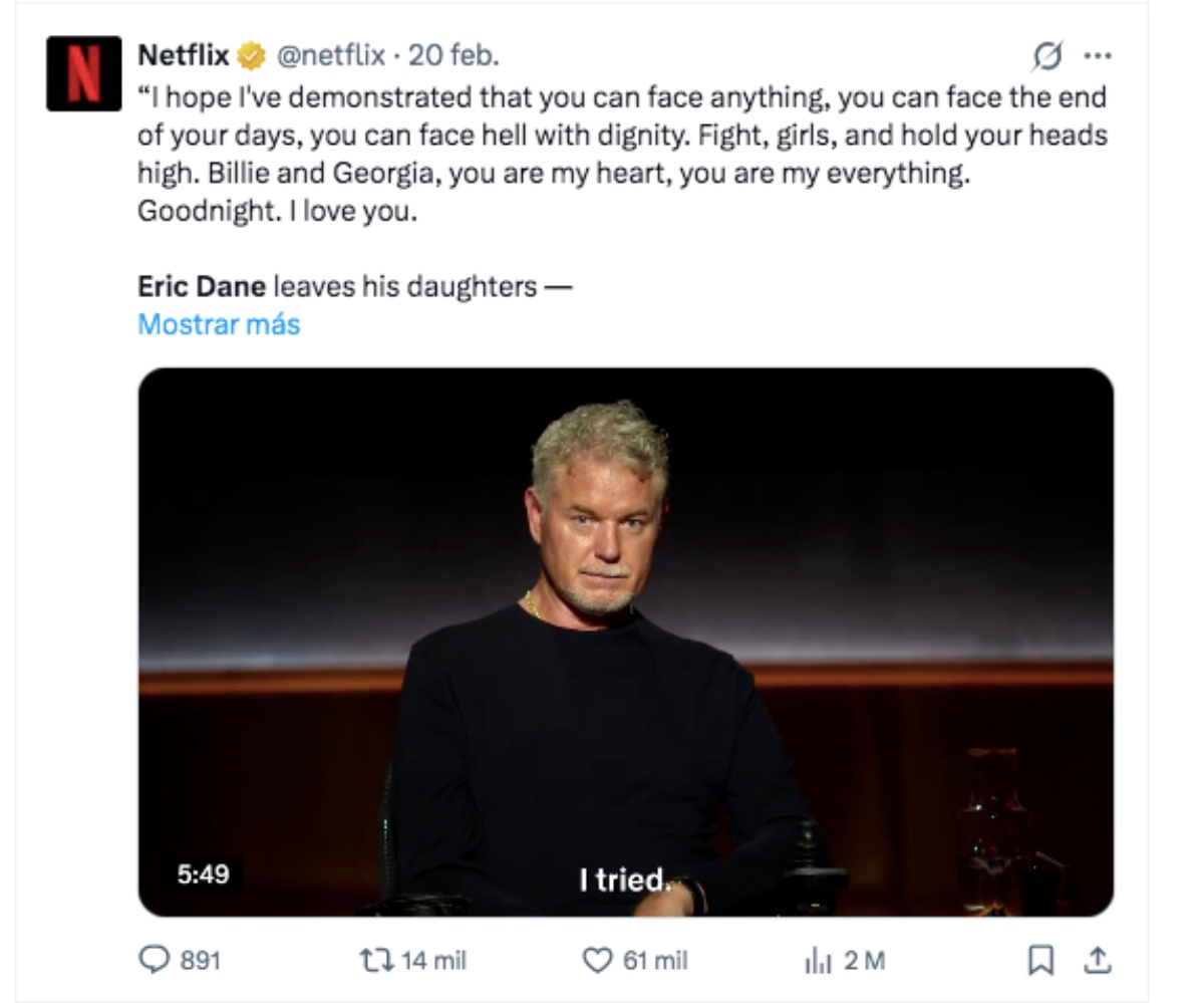 Eric Dane interview, Netflix