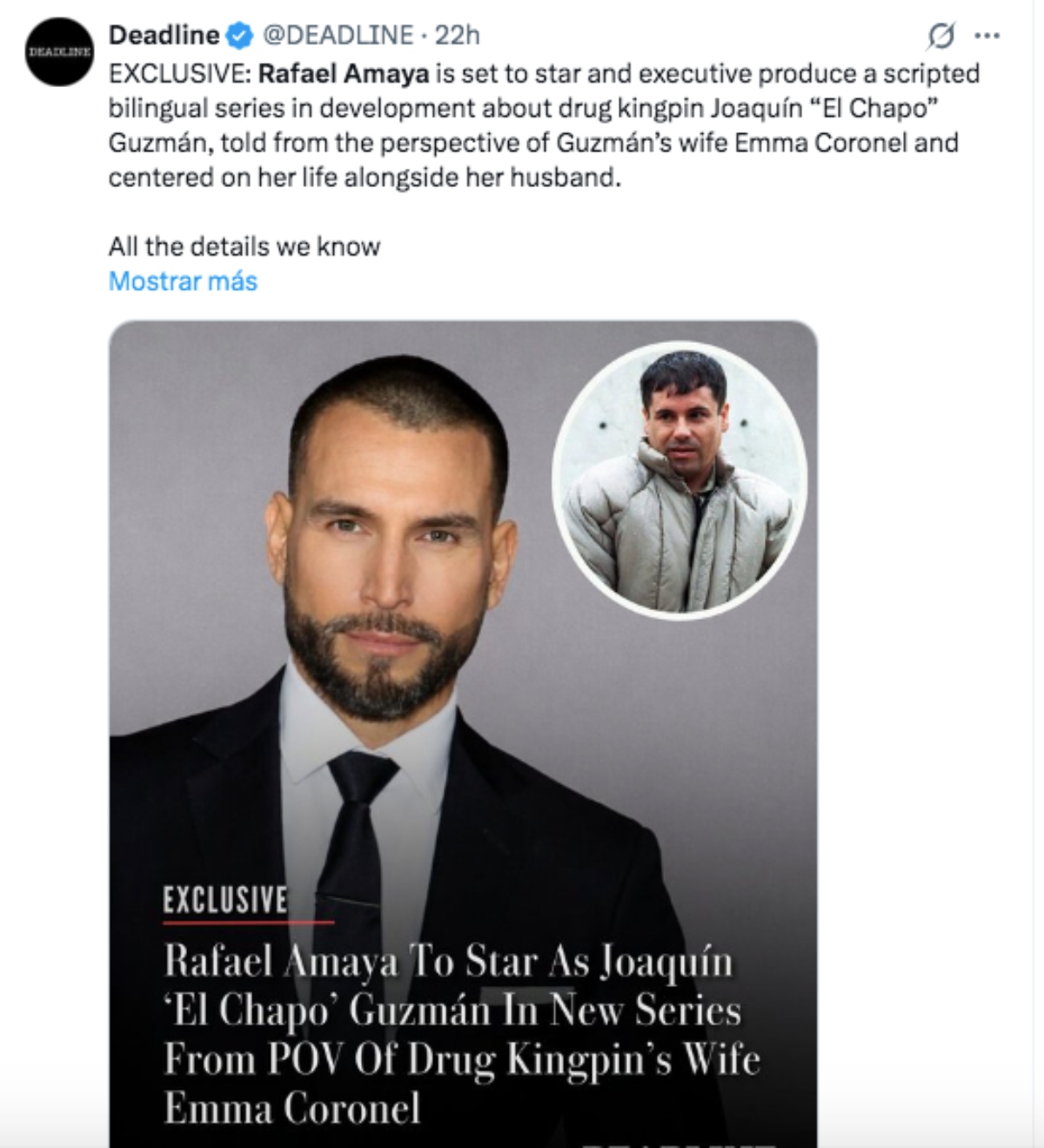 Rafael Amaya Chapo, television