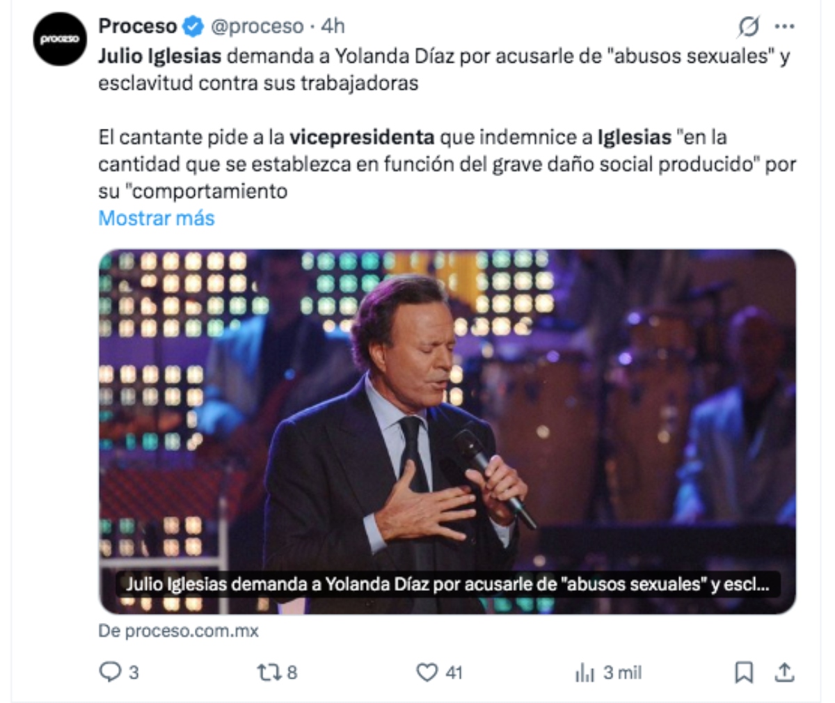 Julio Iglesias vice-president, lawsuit