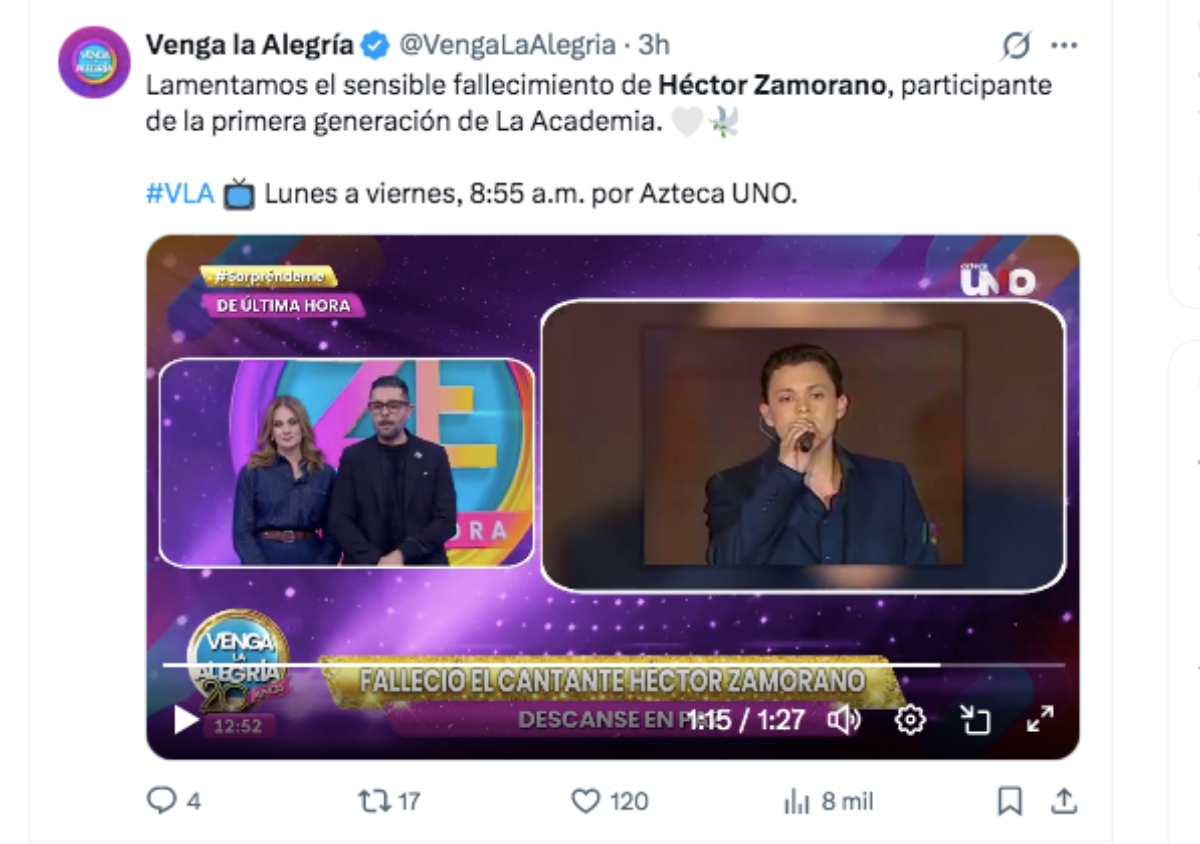 Héctor Zamorano death, music