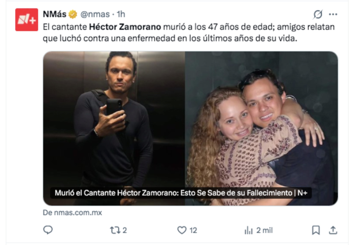 Héctor Zamorano death, music