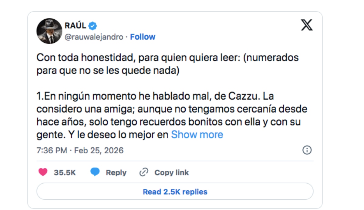 Rauw Alejandro message song Cazzu