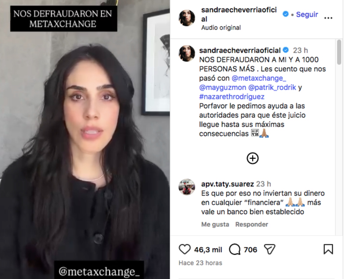 Sandra Echeverría denounces swindle