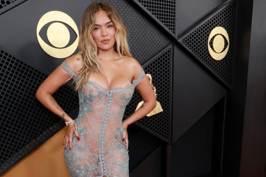 alfombra roja de los Grammy, alfombra roja, Grammy, Karol G, QuéOnnda