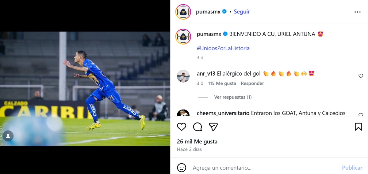 Pumas, Uriel Antuna