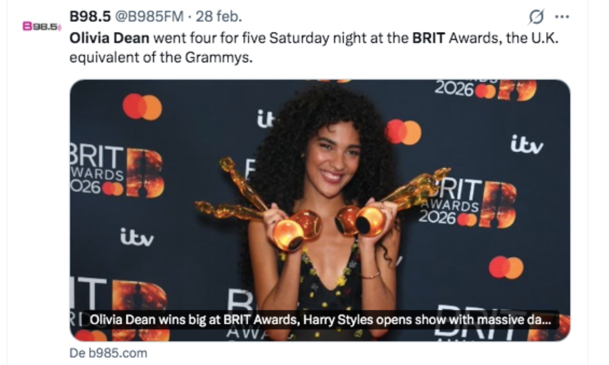 Olivia Dean BRIT winner, Music