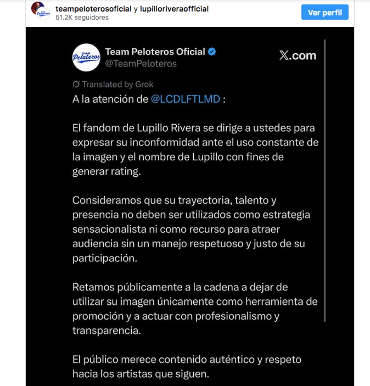Lupillo Rivera blasts La Casa de los Famosos, music