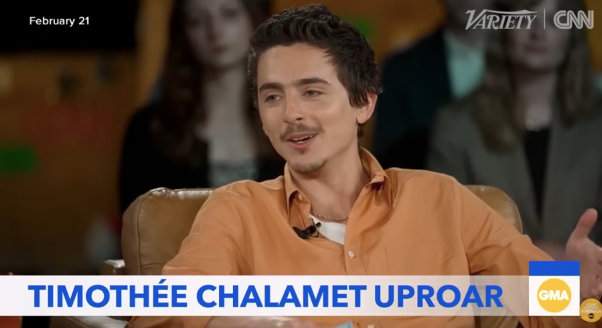 Timothée Chalamet comentarios ballet y ópera