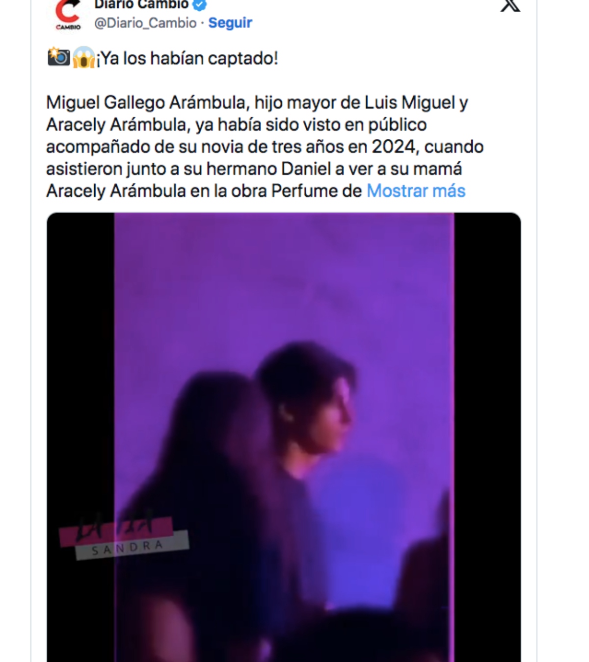 Son Luis Miguel and Aracely Arámbula girlfriend