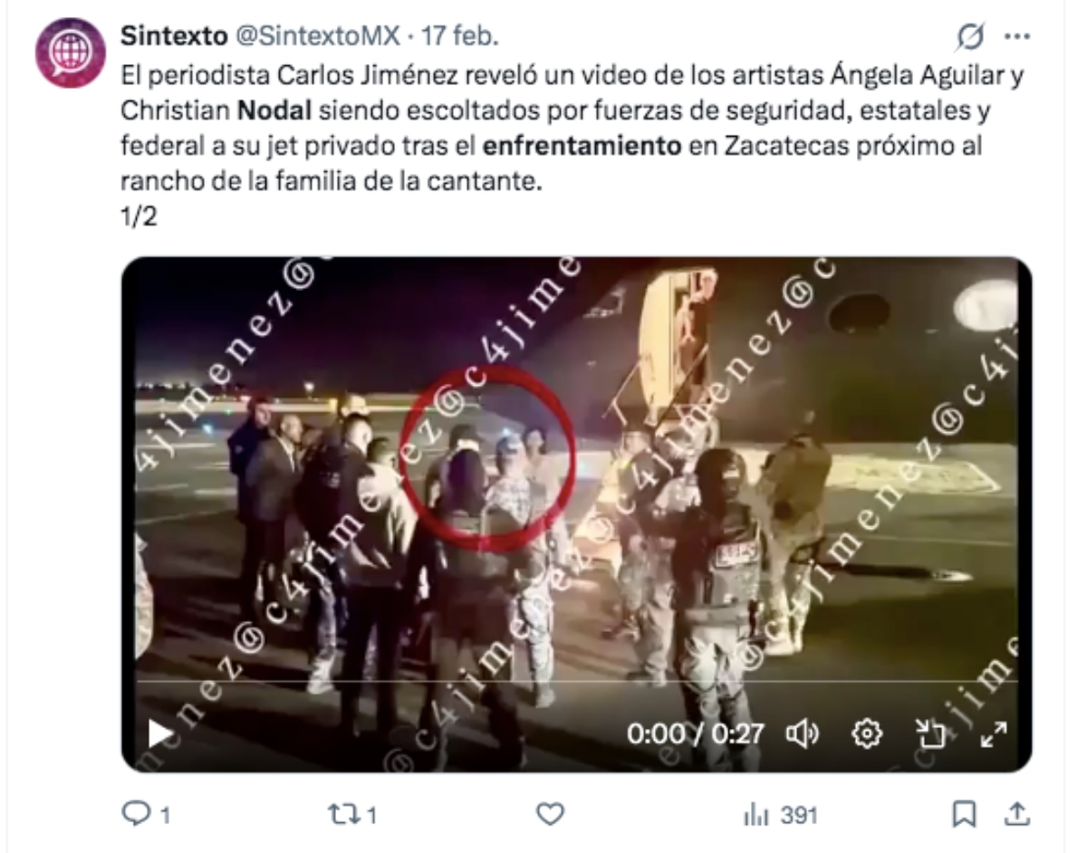 Christian Nodal confrontation Zacatecas