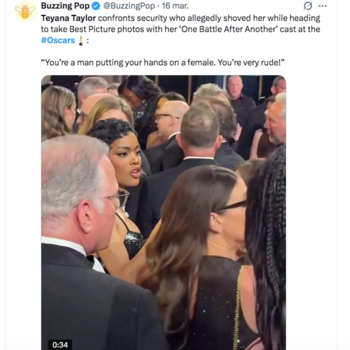 Teyana Taylor incidente en los Óscar