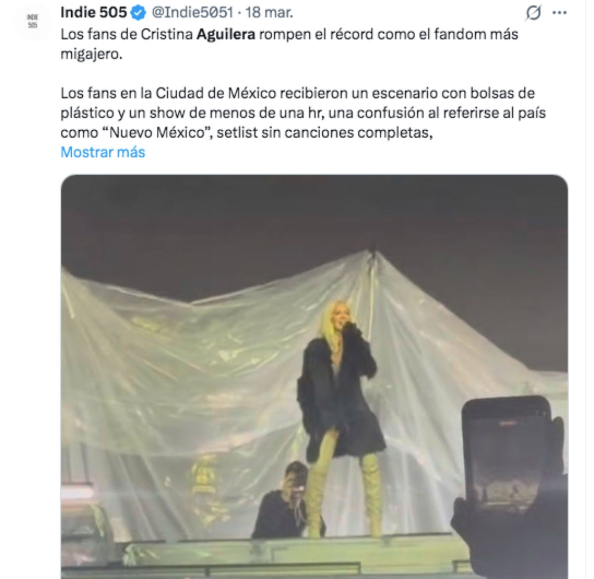 Christina Aguilera concierto Ciudad de México