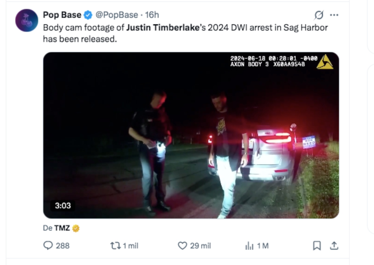 Justin Timberlake video arresto por conducir ebrio