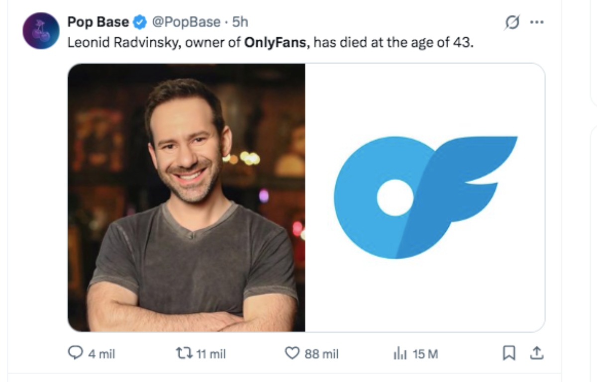 Leonid Radvinsky, creator of OnlyFans, dies