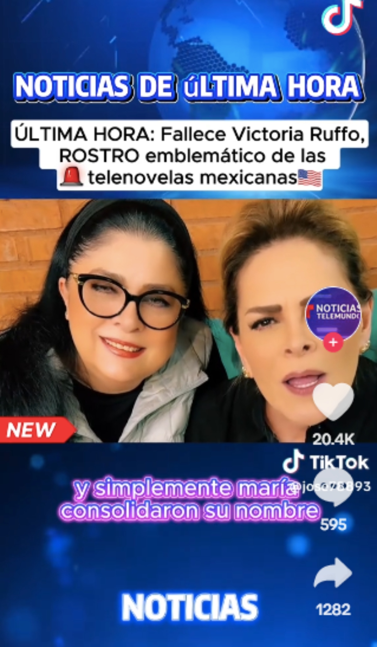 Murió Victoria Ruffo 